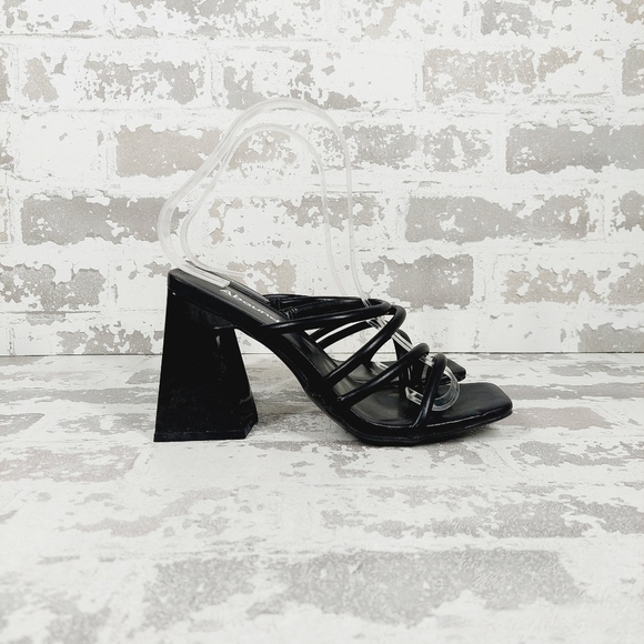 NEW Abound Austyn Black Tubular Strappy Square Open Toe Heeled Sandals H537 - Picture 6 of 10